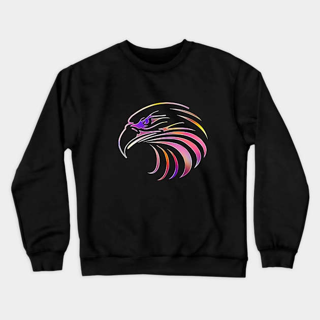 Eagle Bird Animal Wildlife Forest Nature Chrome Graphic Crewneck Sweatshirt by Cubebox